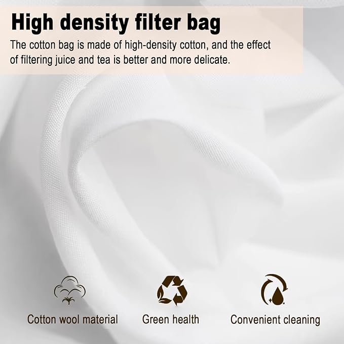 Ultra Fine Mesh Strainer Bags, Reusable Fine Mesh Strainer with Handle, Yogurt Strainer, Cheese Cloths, Suitable for Filtering Tea, Yogurt,Juice,Lard, Bacon Grease, Coffee and Milk