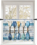 Sheer Curtains 54 Inch Length, Lake Paddle Striped Semi Sheer Curtains Light by Unknown