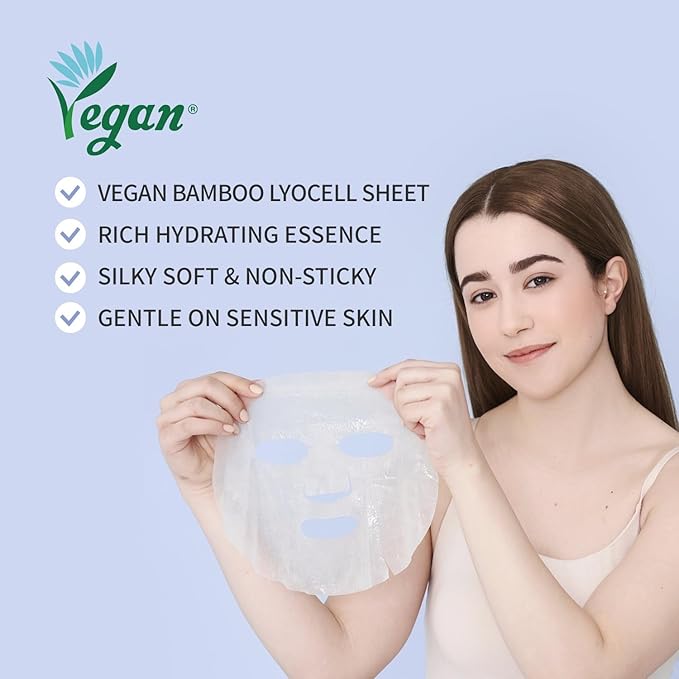 #OOTD Face Mask Korean Skincare for Dry Sensitive Skin | Hydrating, Revitalizing, Calming, Collagen, Ceramide, Cica, Vitamin C Serum Sheet Masks (12EA)-FlexoryFit