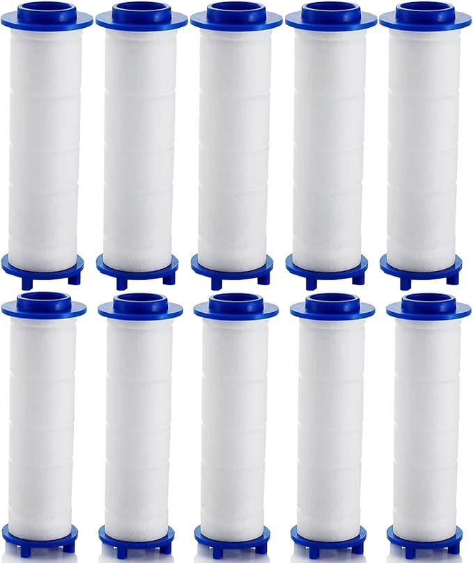 10/20 Pcs Ion Drops Shower Head Filters, 2.95 Inch PP Cotton Filter Cartridge, Turbo Showerhead, Shower Head with Filter for Detachable (A10*pc, 3.34 * 0.94 In)