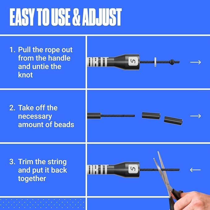 Sportbit Elite Beaded Jump Rope - Adjustable Speed Rope for Fitness, CrossFit, Boxing - Tangle-Free, Lightweight-FlexoryFit
