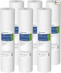 Pentair Pentek DGD-2501-20 Big Blue Water Filter, 20-Inch Whole House Sediment Filter Cartridge Replacement, Dual-Gradient Density Spun Polypropylene, 20" x 4.5", 1 Micron, Pack of 6, White