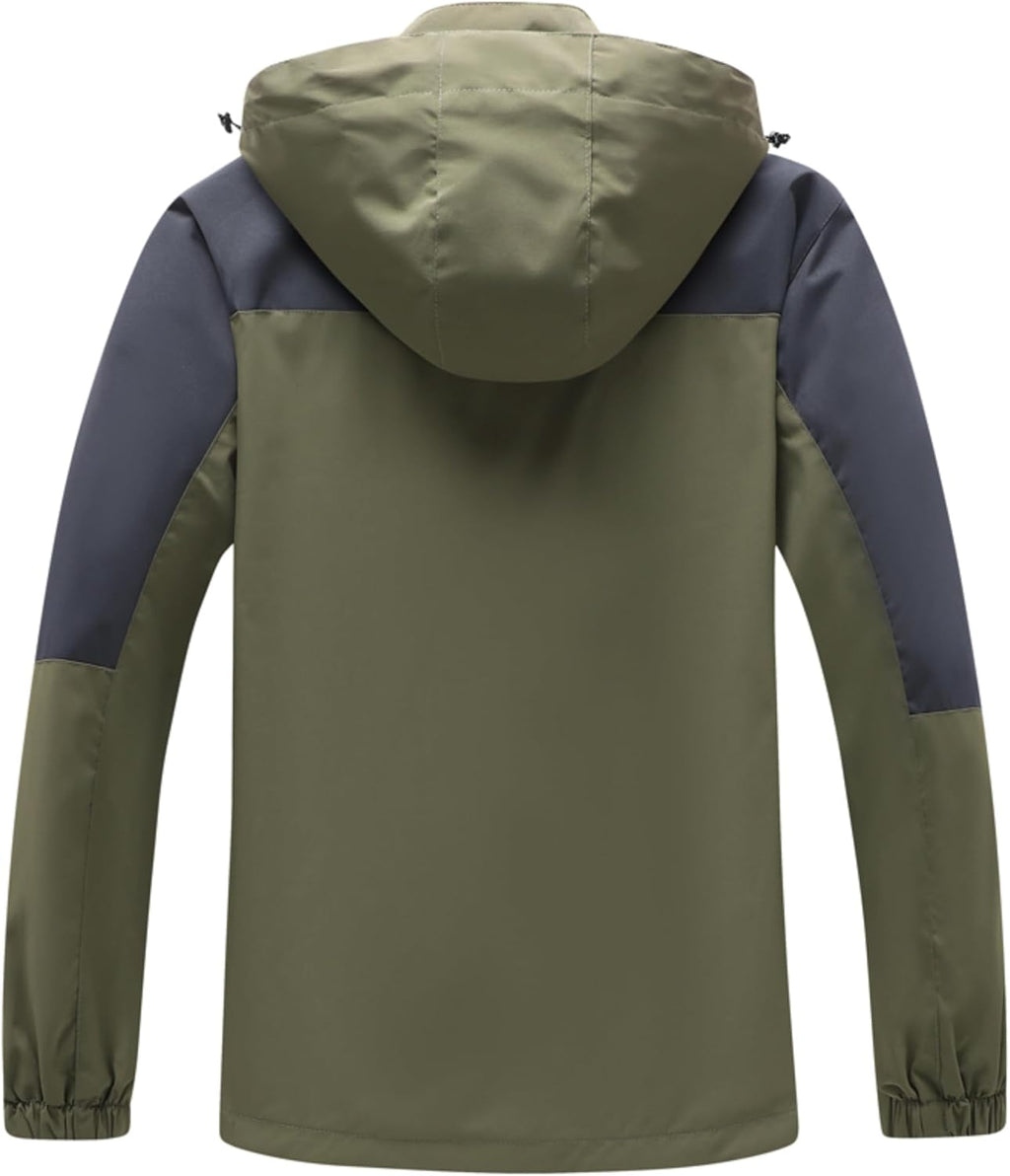 GIISAM Rain Jacket for Men, Mens Waterproof Raincoat Lightweight Rain Jackets Outdoor Rain Coat Windbreaker with Hood