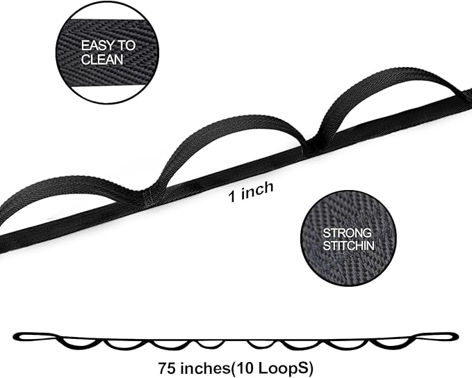 Premium Durable Stretch Straps with Loops, Stretching Strap for Physical Therapy, Multi-Loop Yoga Strap Fitness Exercise Strap for Yoga, Pilates, Dance, Flexibility&Exercise-FlexoryFit