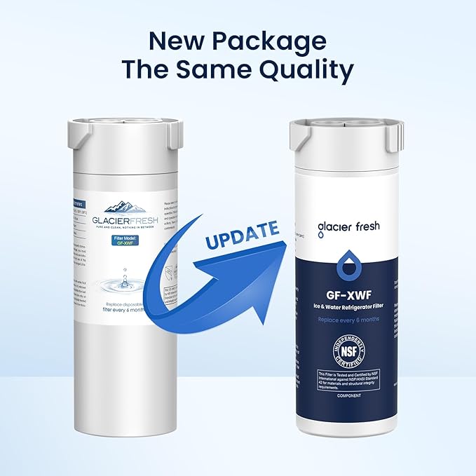 GLACIER FRESH XWF Replacement For GE XWF Refrigerator Water Filter Pack of 2 (Not XWFE)