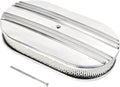 15" Polished Aluminum Air Cleaner Assembly Kit Alloy Oval Partial Half Finned by TBAPFS