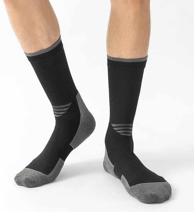 JOYNÉE 5/10 Pairs Mens Lightweight Athletic Crew Socks Cushioned Breathable Long Socks for Sports Running-FlexoryFit
