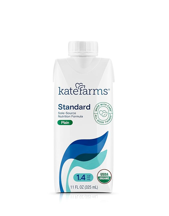 KATE FARMS Organic 1.4 High Calorie Nutrition Shake, Plain, 20g Protein, 27 Vitamins and Minerals, Meal Replacement, Protein Shake. 11 oz (12 Pack)-FlexoryFit