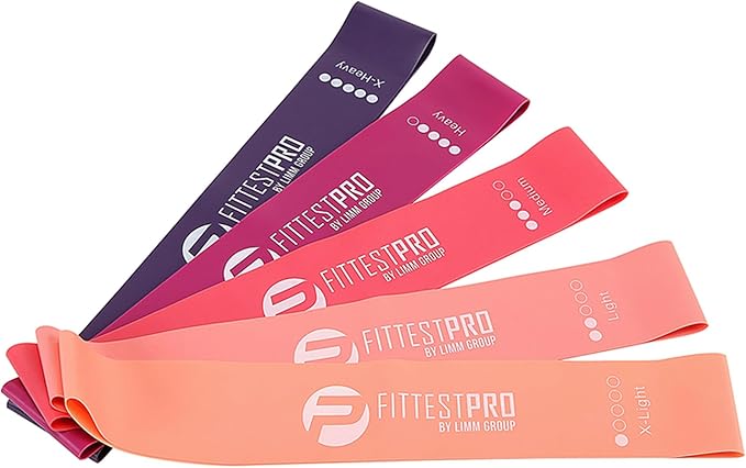 Fittest Pro by Limm Resistance Bands for Legs and Butt, Fabric Exercise Loop Bands Yoga, Pilates, Rehab, Fitness and Home Workout, Strength Bands for Booty-FlexoryFit