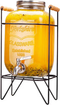 Tfwadmx 1 Gallon Drink Dispenser for Parties, Beverage Dispenser With Stand Lemonade Dispenser Iced Tea Pitcher Party Beverage Dispenser for Lemonade, Juice, Punch, Water, Outdoor, Daily Use