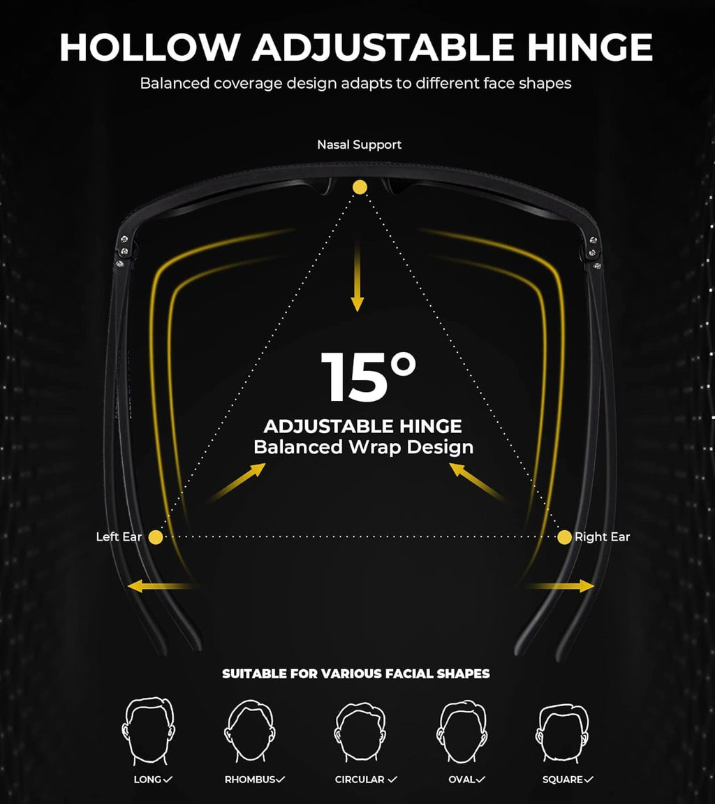 KALIYADI Polarized Sunglasses for Men, Lightweight Sun Glasses with UV Protection for Driving Fishing Golf