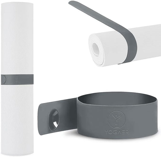 25" Yoga Mat Strap | Slap Band Holder for Carrying and Storage Mats | Rolled Scrunchie Yoga Essential Accessory-FlexoryFit