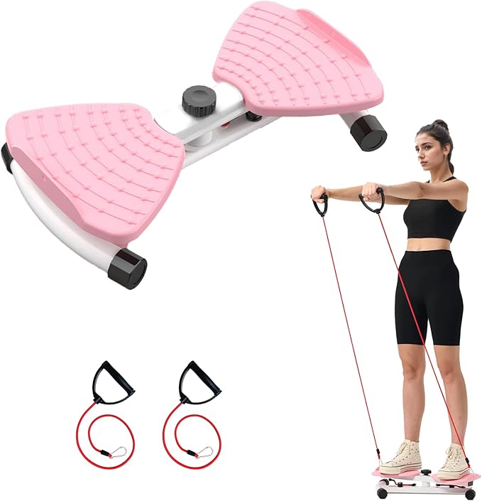 HOTSWEAT Waist Twister, Exercise Twist Boards Twisting Waist Machine for Women Belly Fat, Noiseless Ab Twister Machine with Resistance Bands, Waist Sculptor for Home Gym-FlexoryFit