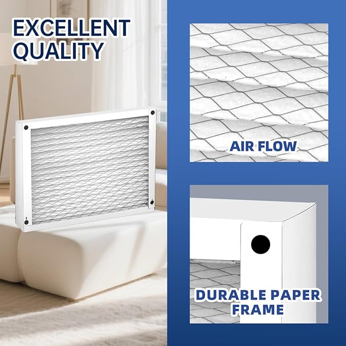 416 Replacement Air Filter MERV 16 16x25x4 for AirPurifiers Model 1410, 1610, 2140, 2400, 2410, 2416, 3410, 4400, 2400 with Upgrade Kit 1413 Pleated HVAC AC Furnace Filter 2-Pack