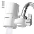 Faucet Water Filter for Sink, Rapid Flow - 400 Gallons Faucet Mount Water Filtration System for Tap Water, NSF Certified Reduces Chlorine & Bad Taste with 1 Replacement (White-T1-1Filter)