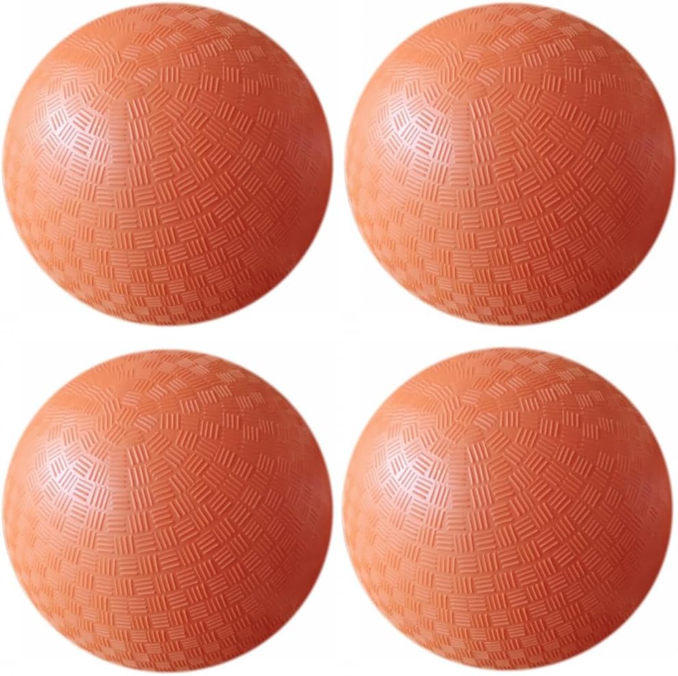AppleRound 8.5-inch Dodgeball Playground Balls, Pack of 4 Balls with 1 Pump, Official Size for Dodge Ball, Handball, Camps and Schools