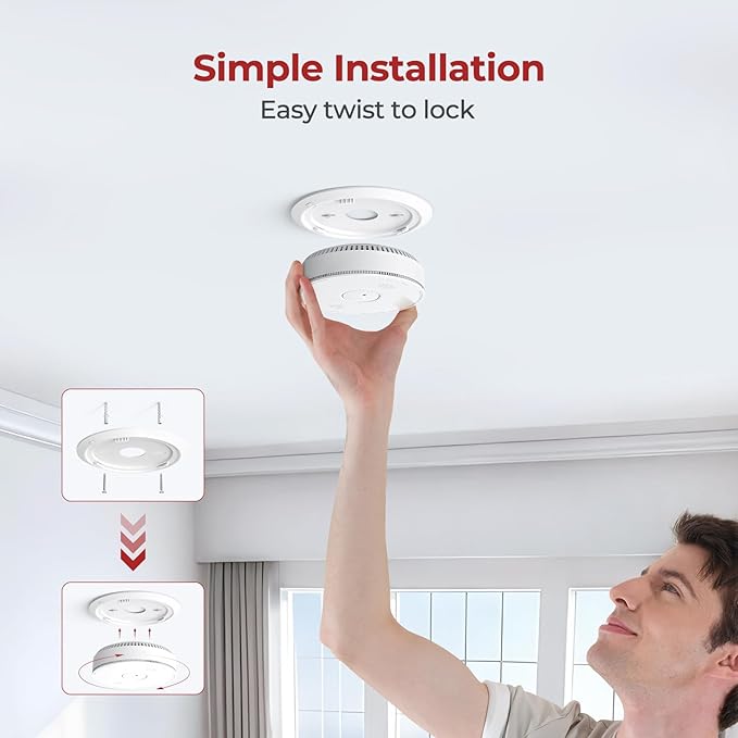 Smoke Detector Carbon Monoxide Detector Combo 10 Year Battery with Bilingual Voice Alerts,UL 217-9th Standard Fire Smoke & Carbon Monoxide Alarms for Home Standalone Model 5 Pack