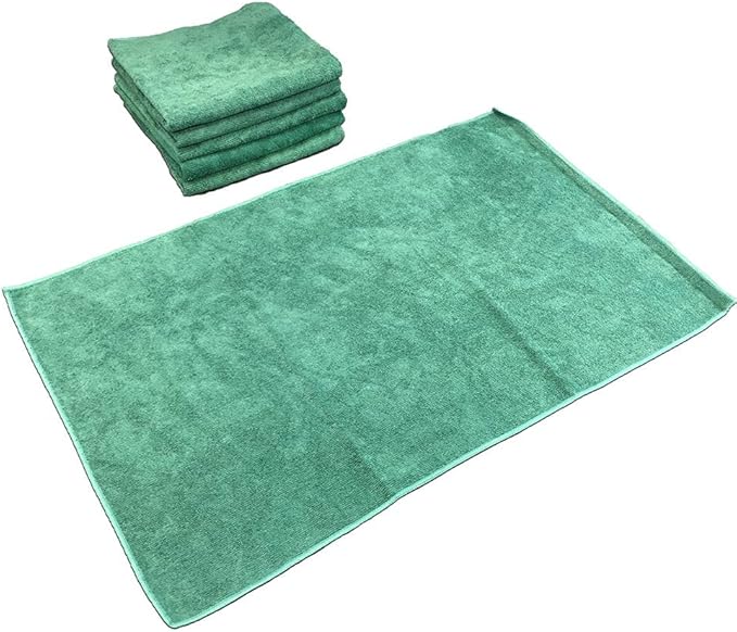 Arkwright Microfiber Gym Towel - Pack of 12 - Super Soft, Quick Dry Workout Sweat Towels, 300 GSM Lightweight & Absorbent for Sports, Working Out, Yoga, and Spa, 16 x 27 in, Hunter Green-FlexoryFit