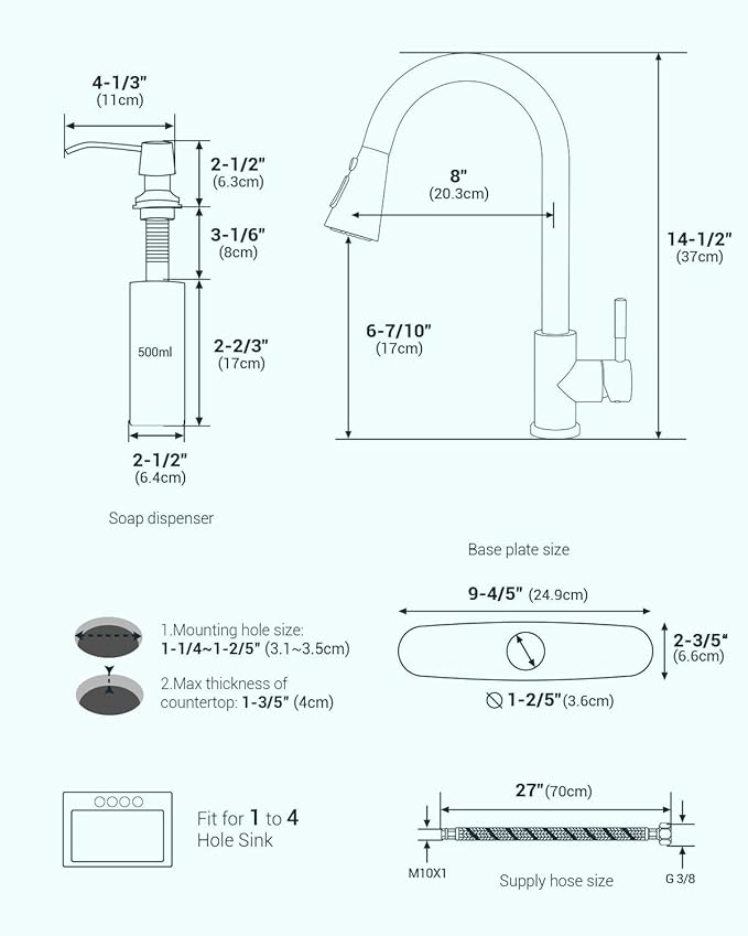 APPASO Touchless Kitchen Faucet, Brushed Nickel Stainless Steel Motion Sensor Sink Faucets with Soap Dispenser and Pull Down ABS Sprayer 3 Modes, Activated Hands Free Faucet for Sink