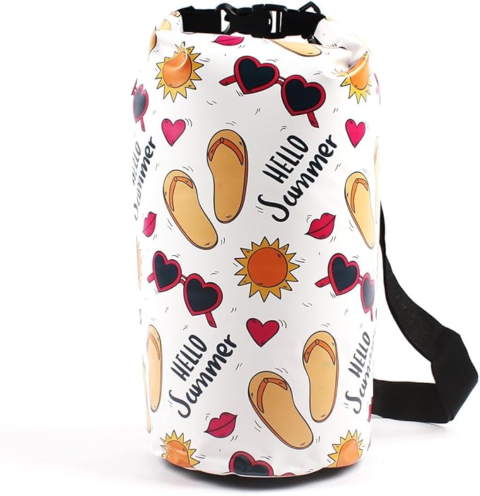 Dry Bag Waterproof,5L Roll Top Backpack Floating Dry Bag for Kayaking Boating Swimming Hiking Camping Outdoor Activities,White Summer