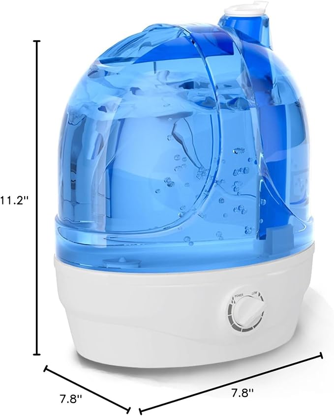 AZEUS 2.8L Large Capacity Ultrasonic Cool Mist Humidifier - Powerful Moisture Control for Comfortable Spaces, Lasts up to 30 Hours, Auto Shut-Off (BPA-Free)