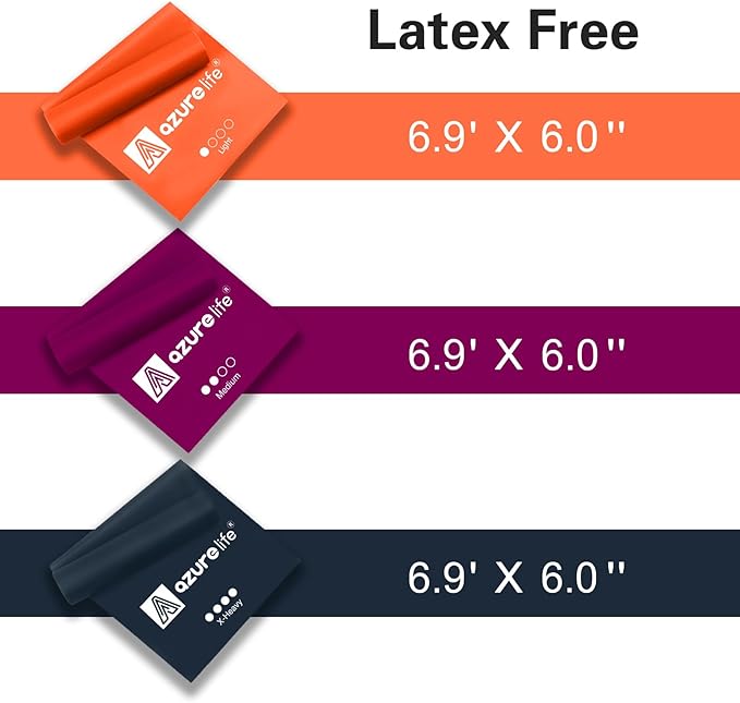 Resistance Bands,Professional Long Non-Latex Elastic Stretch Bands,Exercise Bands for Physical Therapy, Yoga, Pilates, Rehab, at-Home or The Gym Workouts, Strength Training-FlexoryFit
