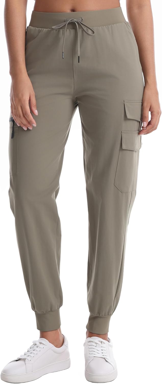 Women's Hiking Pants with Pockets - Travel Lounge Outdoor Quick Drying Lightweight Water Resistant Joggers