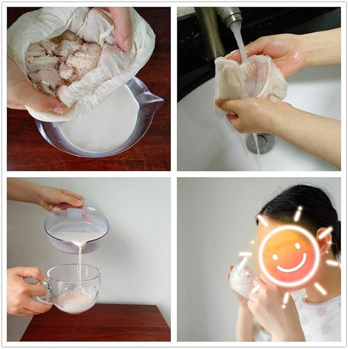 Cheesecloth Bags for Straining,Reusable Cold Brew Coffee Cheese Cloths Strainer,Large Nut Milk Tea Juice Bag,100% Natural Cotton Fine Mesh Filter Bags(Medium,2 Pack)