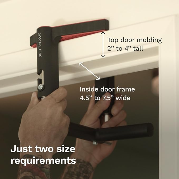Jayflex CrossGrips Compact Pull Up Bar - Pull Up Bar Door Frame for Work from Home Fitness - Adjustable Door Frame Pullup Bar Handles - 250 lbs Capacity-FlexoryFit