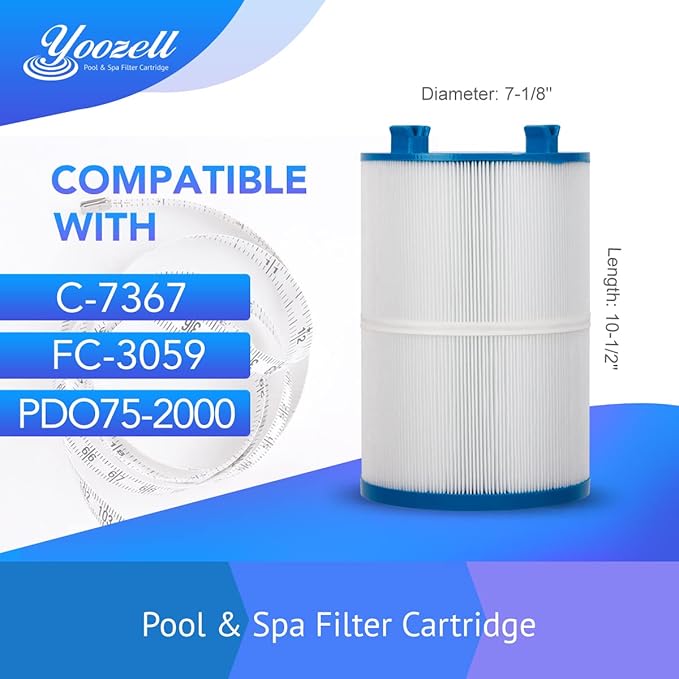 YZ672E. Spa Filter Cartridge Compatible with Unicel C-7367 75Sq.ft PDO75-2000 Filbur FC-3059 Tier1 PAS-1223 Dimension One 1561-00 Darlly 70759 1 Pack