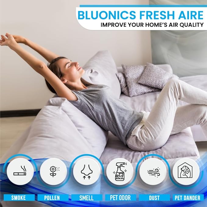 Bluonics 4-Pack Fresh Aire Water Based Revitalizer. Black Color with 7 LED Color Changing Lights White Noise Machine Use Essential Oils and Fragrances