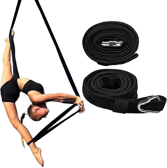 PRIOR FITNESS Aerial Yoga Straps 2m/6.6ft - Heavy Duty Circus Loops for Trapeze & Acrobatics[2 Pack],1850kg Load Capacity Medical-Grade Nylon-FlexoryFit