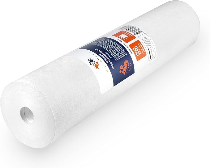 Aquaboon 1 Micron 20" Sediment Water Filter Replacement Cartridge | Whole House Sediment Filtration | Compatible with AP810-2, SDC-45-2005, FPMB5-20, P5-20, FP25B, 155358-43, 4 Pack