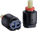 N40HKC Shower Cartridge Replacement, 40mm Shower Faucet Cartridge for Tub/Shower Faucet, the height is 2.97 inches (75.5mm) and the width is 1.58 inches (40mm), Black (1Pack)