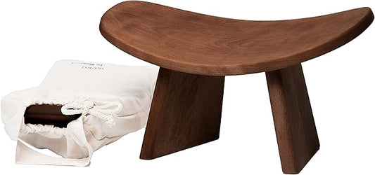 Meditation Bench IKUKO Original, Portable Version with Bag, Locally Handmade Wooden Kneeling Ergonomic Seiza Seat, Prana Yoga - 2 Colors, 3 Height Sizes-FlexoryFit