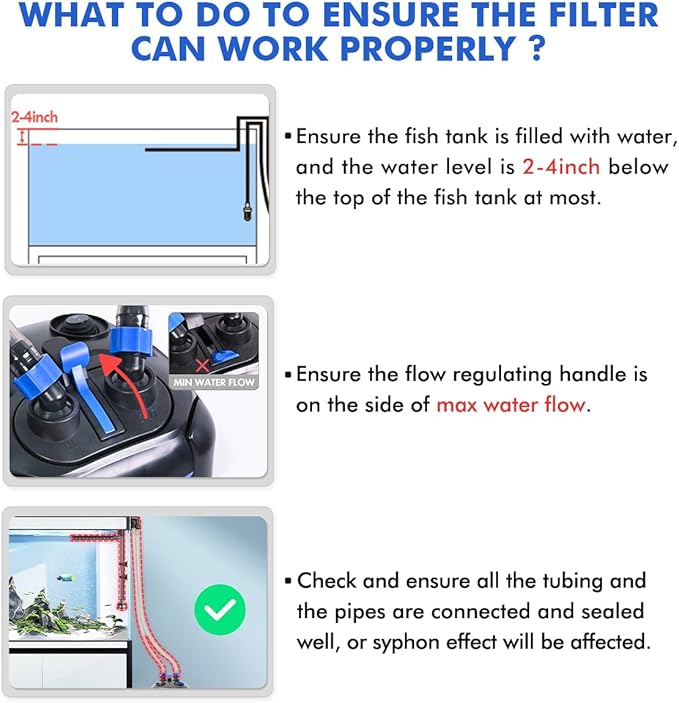 AMOSIJOY 660GPH Ultra-Quiet Canister Filter, 3-Stage External Aquarium Filter with Free Media for Large Fish Tanks and Aquariums