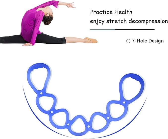 7 Ring Stretch Resistance Exercise Band, BetterJonny Workout Bands Yoga Stretching，Foot, Leg and Arm Exerciser for Home or Fitness Center Workout Walking Exercise-FlexoryFit