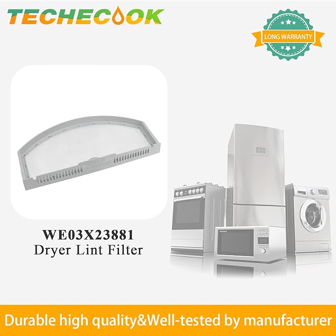 GTD42EASJ2WW GTD33EASK0WW GTX22EASK0WW WE03X23881 Dryer Lint Filter Replacement for GE Hotpoint Dryer Filter WE03X23881 StainlessSteel general electric appliances dryer lint filter screen by Techecook