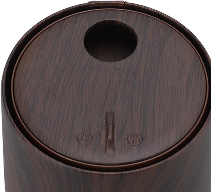 Portable Mist Humidifier, 300ml Capacity Personal Air Humidifier with Timing Function, Jellyfish Shaped Spray Mist, Mobile Using Office Humidifier with Colorful Night Light for Cars,(Dark Wood Color)