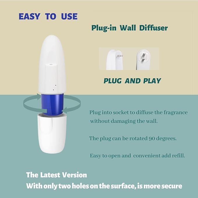 Smart Scent Air Machine with Cold Air Technology, Waterless Essentail Oil Plug-in Wall Diffuser 100ml, Portable-Professional-Atomizing Oil Diffuser for Home, Large Room