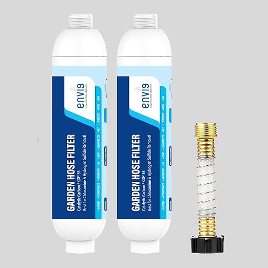 Envig Catalytic Carbon KDF Inline Garden Hose Filter Removes Chloramine, Chlorine, VOCs & Chemicals for Hydroponics, Microgreens, Organic Gardening, Pet, and Healthy Outdoor Living (2)