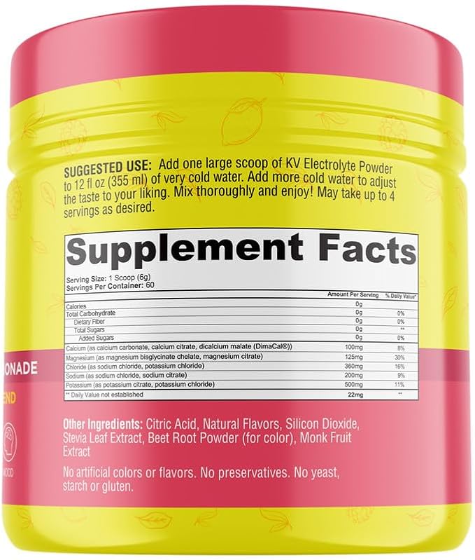 Keto Vitals Electrolytes Powder - Sugar Free Keto Electrolytes Powder with Potassium, Magnesium, Sodium, & Calcium - No Sugar Electrolyte Drink Mix & Hydration Powder, 60 Servings, Raspberry Lemonade-FlexoryFit