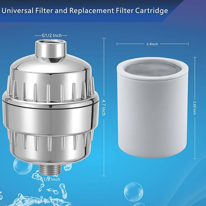 20 Stage Shower Filter, Hard Water Shower Filters for Chlorine Heavy Metal and Other Sediments Removal, Dramatically Improves The Condition of Your Skin and Hair