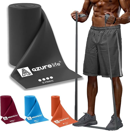 Professional 8 Yards Bulk Resistance Bands Rolls or 5,6,7 ft. Long Non-Latex Elastic Exercise Bands, Stretch Bands for PT, Yoga, Pilates, Rehab, at-Home or The Gym Workouts-FlexoryFit