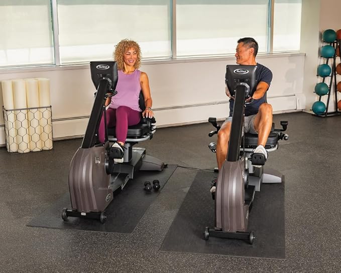 RB8MAX Recumbent Exercise Bike, Gray, Low-Impact Exercise, 360-Degree Swivel Seat, Engaging Programs Including Measuring Imbalances, & Compatible with Free NuStep Wellness App-FlexoryFit