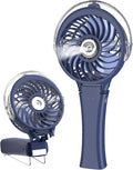 HandFan Upgraded Portable Handheld Misting Fan, Rechargeable Personal Mister Fan, Spray Water Mist Fans, Foldable Mini Cooling Hand Fans for Summer Beach Travel Concerts, Gifts for Women(Royal Blue)