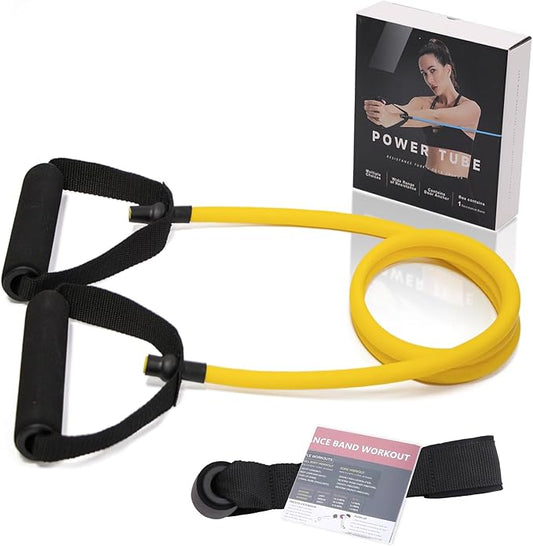 Resistance Bands with Handles for Working Out Women and Men, Exercise Bands with Door Anchor, Stretch Bands for Home Workouts, Simple Guide Included-FlexoryFit