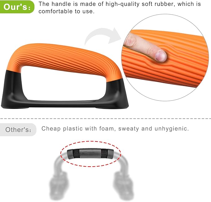 Kipika Push Up Bars, Pushup Stands With Thickened Soft Plastic Handle, Stable and Non-Slip Base, Pushup Handles Perfect for Floor Strength Training-FlexoryFit
