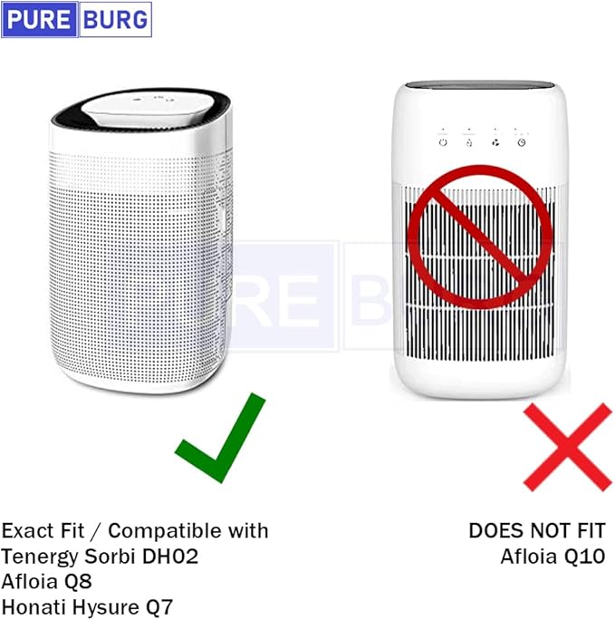 PUREBURG 3-Pack Replacement HEPA Filter Set Compatible with Afloia AQ8 Q8 & Honati Hysure Q7, Tenergy Sorbi 2-in-1 Dehumidifier (1000ML)