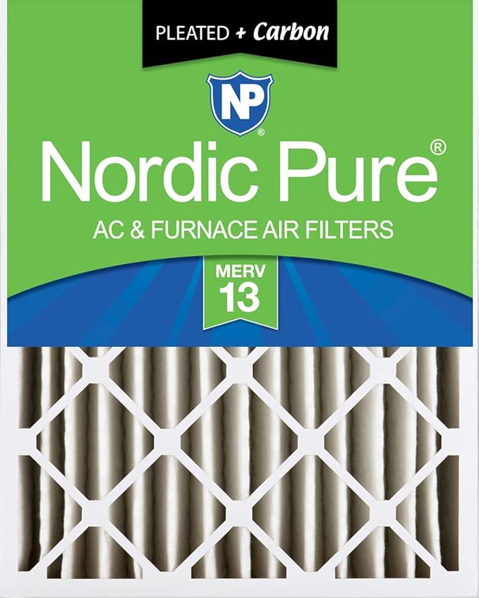 Nordic Pure 16x25x4 Pleated Air Filters MERV 13 Plus Carbon 1 Pack by NordicPure